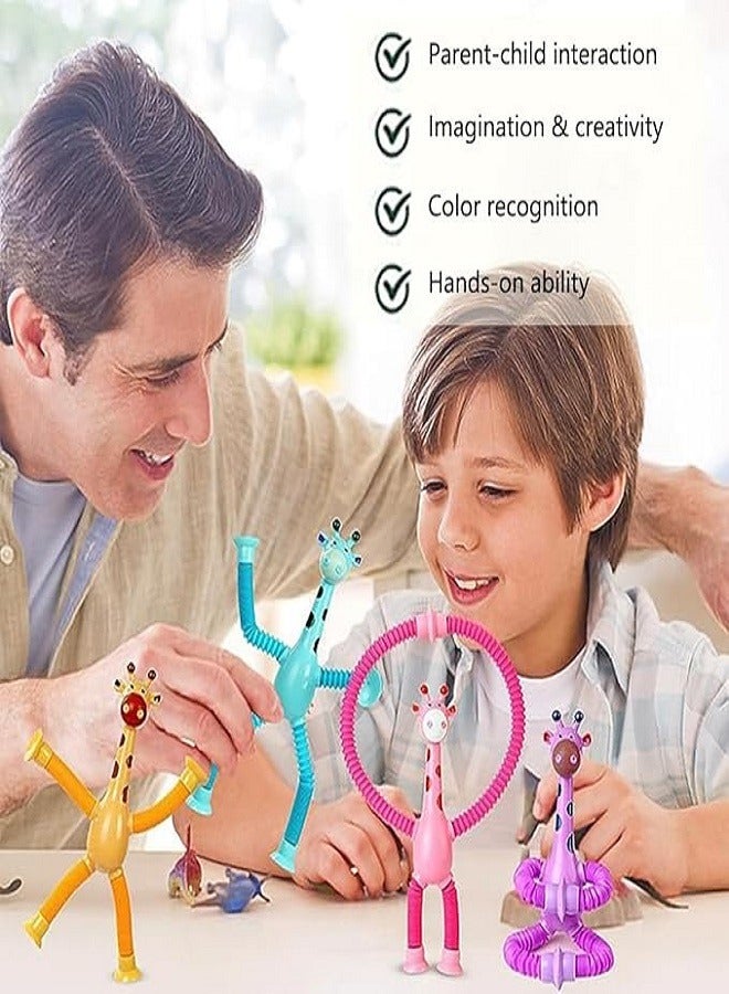 Telescopic Suction Cup Giraffe Toys, Sensory Giraffe Toy, Suction Cup Toy Kids, Giraffe Stuffed Animal, Anti-Stress Fidget Toys, Funny Educational (Brown) - Image 5