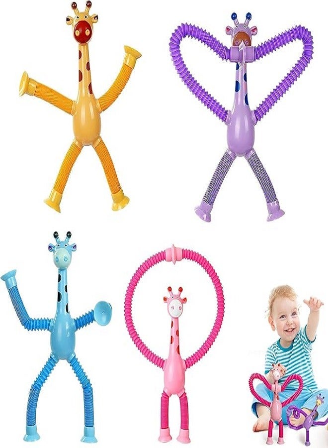 Telescopic Suction Cup Giraffe Toys, Sensory Giraffe Toy, Suction Cup Toy Kids, Giraffe Stuffed Animal, Anti-Stress Fidget Toys, Funny Educational (Brown) - Image 3