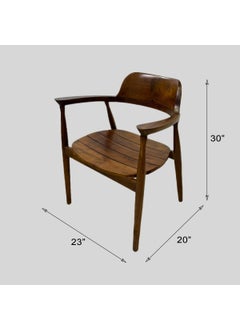 Tarang Arts Tarang Arts Teak Wood Chair with Back Rest Single 1 Seater Sofa Tiny Space Wooden Arm Sofa Chair Handcrafted Wooden Sitting Armchair for Home Decor Outdoor Balcony 30x23x20 Inch  - Image 2