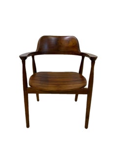 Tarang Arts Tarang Arts Teak Wood Chair with Back Rest Single 1 Seater Sofa Tiny Space Wooden Arm Sofa Chair Handcrafted Wooden Sitting Armchair for Home Decor Outdoor Balcony 30x23x20 Inch  - Image 1