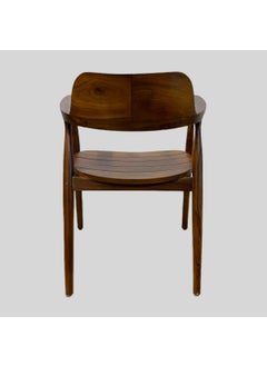 Tarang Arts Tarang Arts Teak Wood Chair with Back Rest Single 1 Seater Sofa Tiny Space Wooden Arm Sofa Chair Handcrafted Wooden Sitting Armchair for Home Decor Outdoor Balcony 30x23x20 Inch  - Image 3