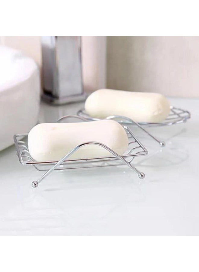 مجموعة 3 صبانة استانلس ستيل بحامل مستطيل لترتيب الصابون بأناقة. - Image 1