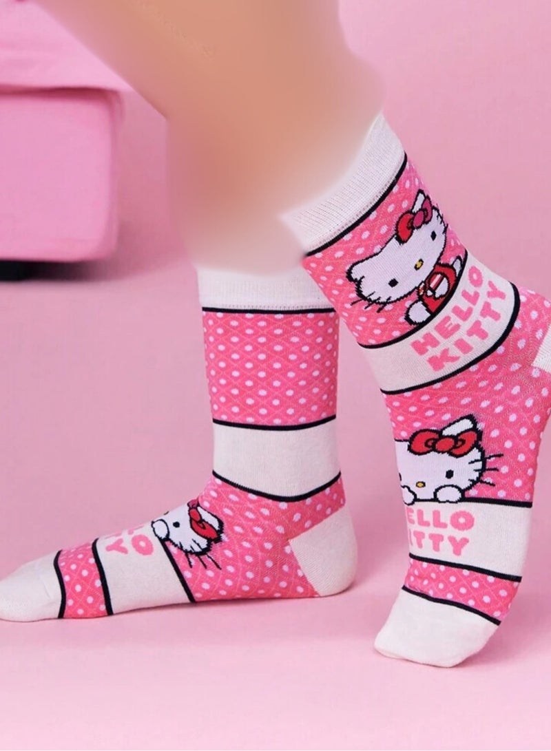 هالو كيتي طقم جوارب هالو كيتي بطول متوسط (زوجين) - Image 5
