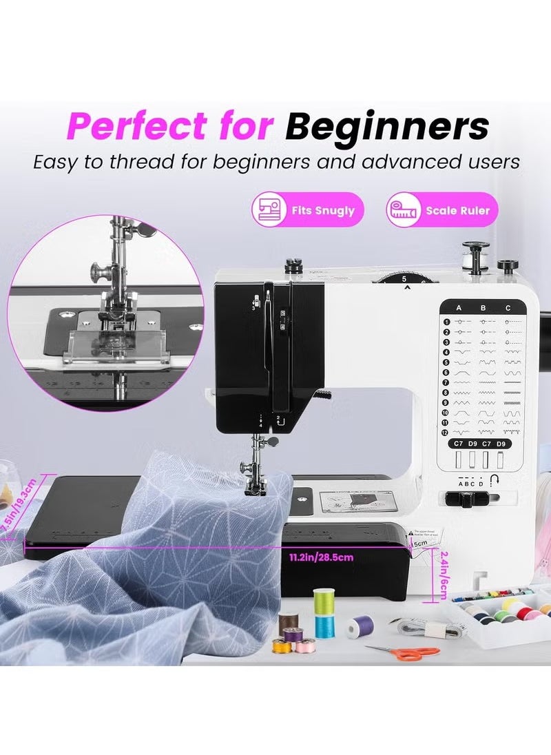 XiuWoo Sewing Machine, Mini Sewing Machine for Beginners and Kids, Portable Electric Sewing Machine, 38 Stitches Adjustable Speed Speed with Foot Pedal & Sewing Kit  - Image 3