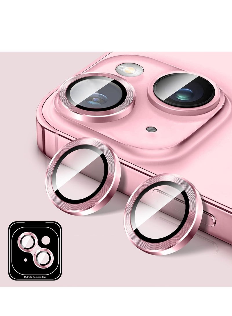 ELTRAZONE "Pink Camera Lens Protector for iPhone 16/16 Plus – Tempered Glass Cover with Automatic Alignment Metal Rings and HD Anti-Scratch Protection" - Image 1