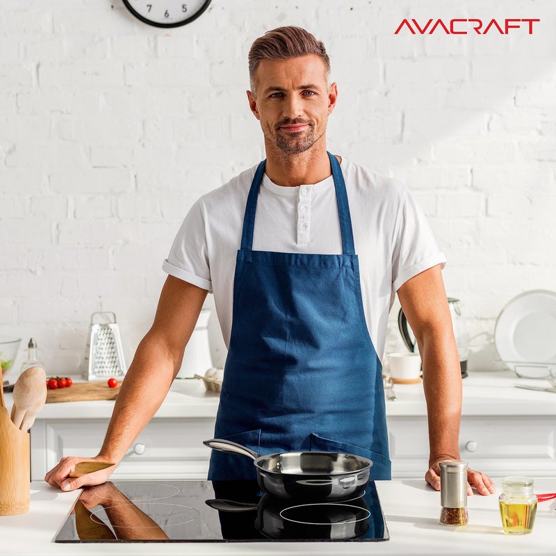 AVACRAFT 8 Inch Tri-Ply Stainless Steel Frying Pan with Lid, Side Spouts, Induction Pan, Versatile Stainless Steel Skillet, Fry Pan in our Pots and Pans (Tri-Ply Stainless Steel, 8 Inch) - Image 4