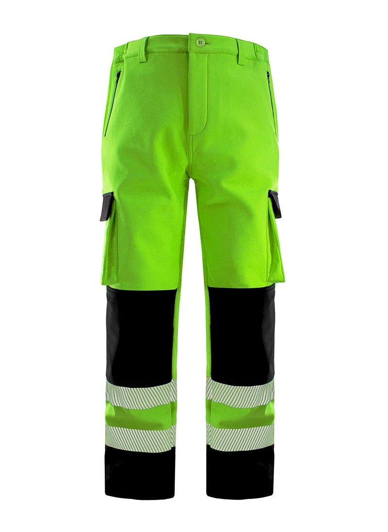 Zuolaya - High Vis Work Pants Unisex Multiple Pockets Reflective Safety Pant for Safety Work & Outdoor Activities Workwear Green/Black XL - Image 1