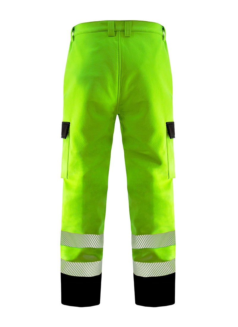 Zuolaya - High Vis Work Pants Unisex Multiple Pockets Reflective Safety Pant for Safety Work & Outdoor Activities Workwear Green/Black XL - Image 1