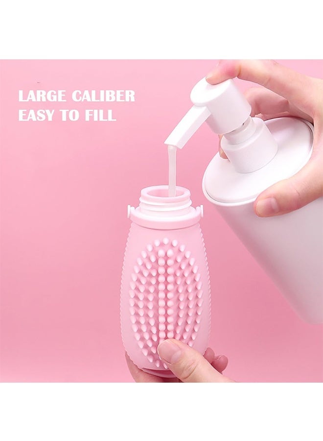 JCB CHIC 4 عبوات سفر محمولة لمستلزمات النظافة الشخصية، عبوات مستلزمات النظافة الشخصية المعتمدة للحمل على متن الطائرة بسعة 100 مل، أنابيب سيليكون قابلة للضغط ومقاومة للتسرب، إكسسوارات سفر قابلة لإعادة التعبئة لشامبو وسائل الاستحمام - Image 5