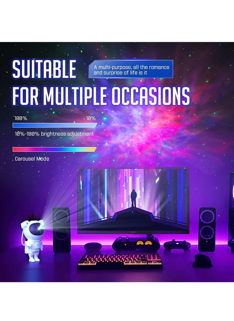 Generic - Star Projector Galaxy Night Light - Astronaut Starry Nebula Ceiling LED Projection Lamp with Timer, Remote Control, Adjustable Head Angle - Image 1