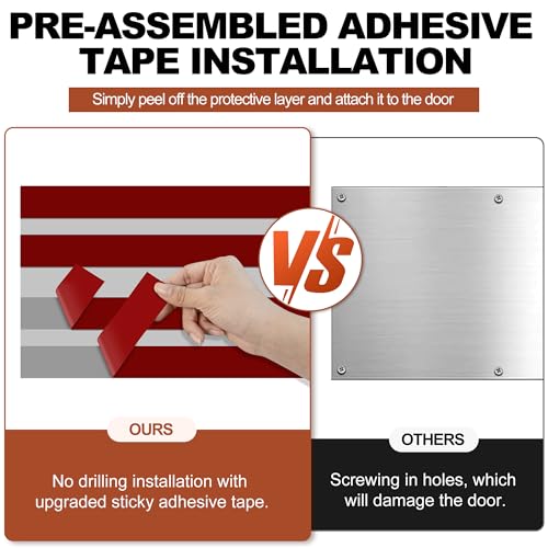 Profasion 2 Pack 8" x 34" Self Adhesive Door Kick Plate for Bottom of Door, Stainless Steel Front Door Kick Plates, Kickplates for 36" Door Interior and Exterior (Gold) - Image 3