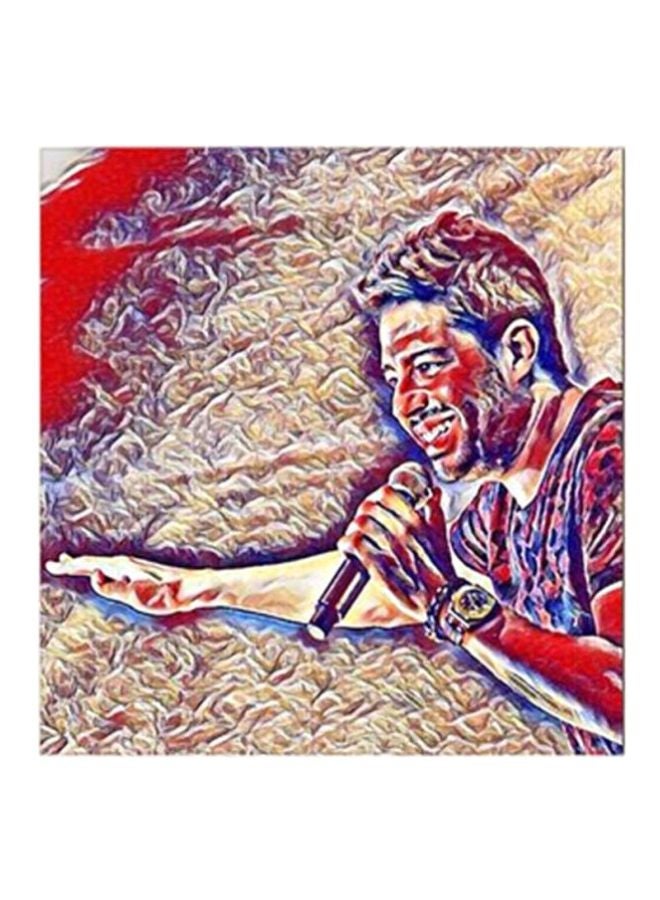 RYN Mohamed Hamaki Wall Art Painting Red/Beige/Blue 30x30centimeter - Image 2