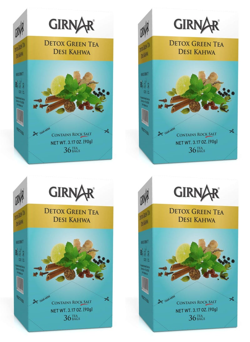 Girnar Detox Green Tea (36 Tea Bags) Pack Of 4,560 grams - Image 1