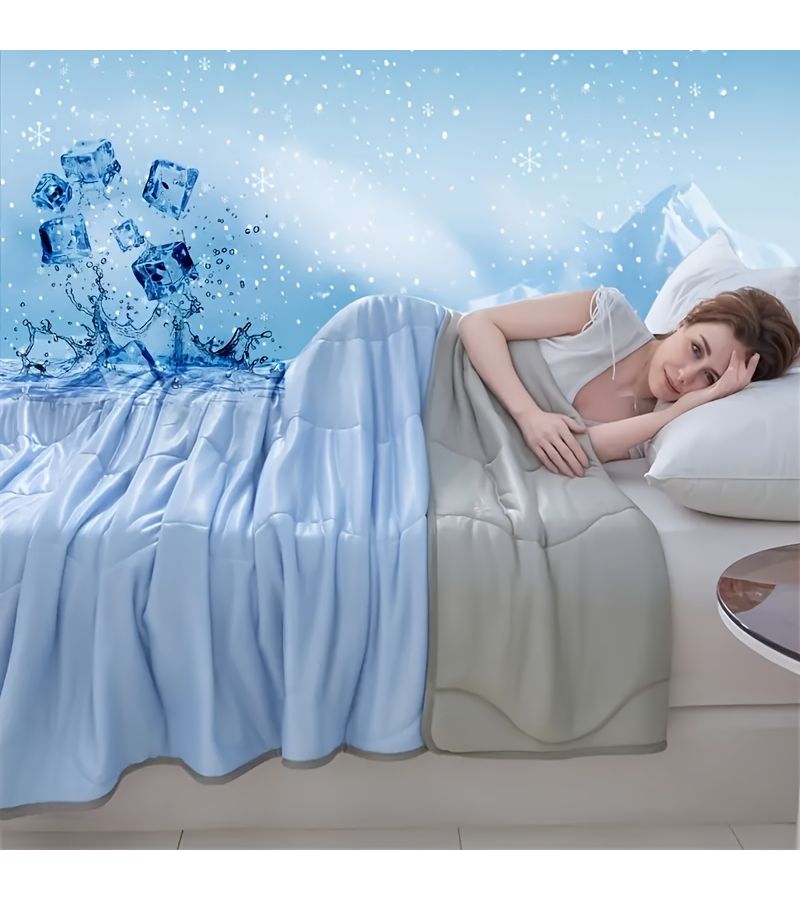 1pc Ultra Soft Cooling Summer Blanket King Size 90 by 104 Inches Dark Green Lightweight Breathable 100 Percent Polyester Machine Washable Striped Design for Hot Sleepers Bed and Sofa Use Wearable Blanket Modern Bedding - Image 1