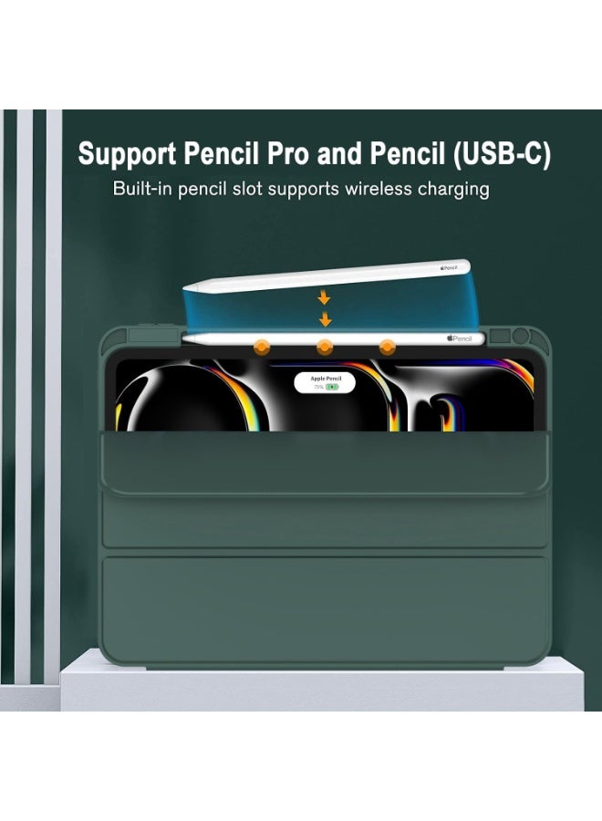 LEDIN Case Compatible with iPad Pro 11 (2024) Case/iPad Pro 11 Case Pro 11 Inch with Pencil Holder, Trifold Stand Protective Case Supports 2nd Gen iPencil Charging, Auto Sleep/Wake - Image 2