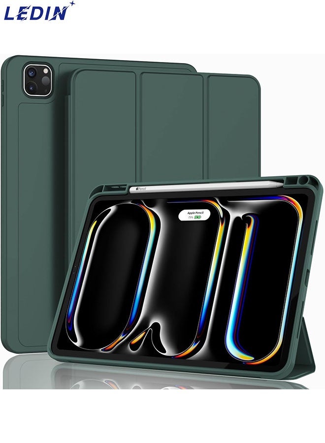 LEDIN Case Compatible with iPad Pro 11 (2024) Case/iPad Pro 11 Case Pro 11 Inch with Pencil Holder, Trifold Stand Protective Case Supports 2nd Gen iPencil Charging, Auto Sleep/Wake - Image 1