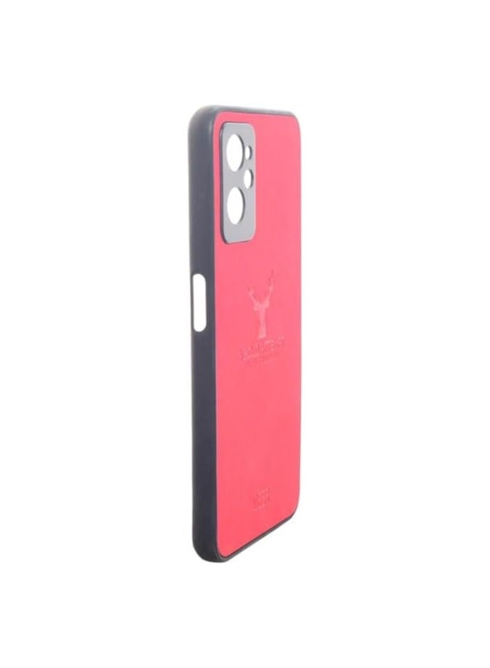 دير جراب واقٍ بتصميم أنيق من جلد الغزال لهاتف realme 9i - أحمر - Image 2