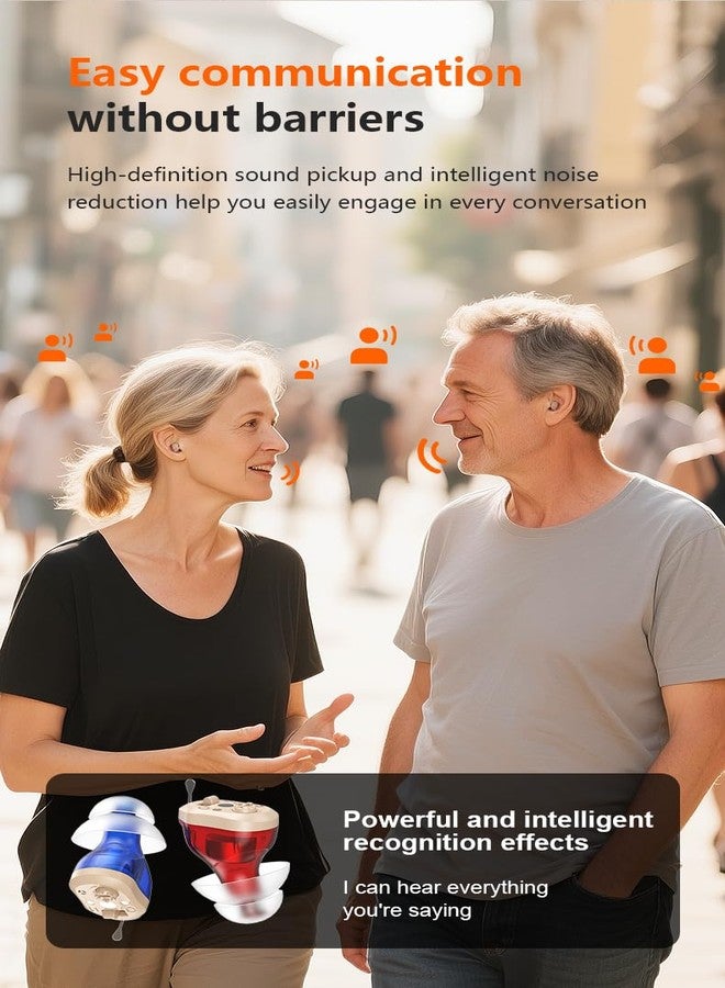 BY4U OTC Hearing Aids for Seniors and Adults for Hearing Loss BY4U Rechargeable Hearing Amplifiers with 16-Channel Digital Noise Cancelling,Volume Control,Invisible,Wireless,Comfortable,Charging Box - Image 2