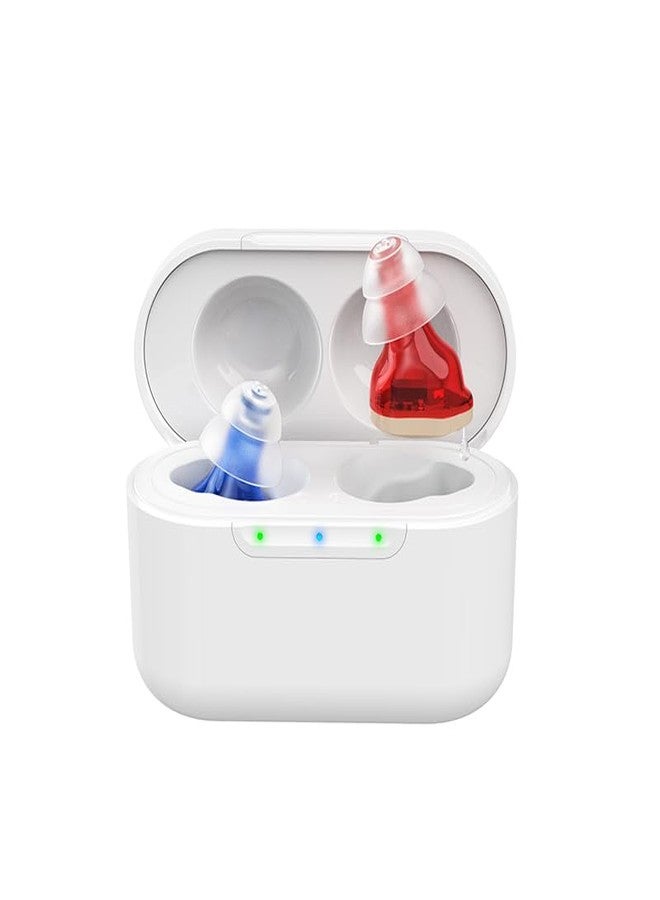 BY4U OTC Hearing Aids for Seniors and Adults for Hearing Loss BY4U Rechargeable Hearing Amplifiers with 16-Channel Digital Noise Cancelling,Volume Control,Invisible,Wireless,Comfortable,Charging Box - Image 1