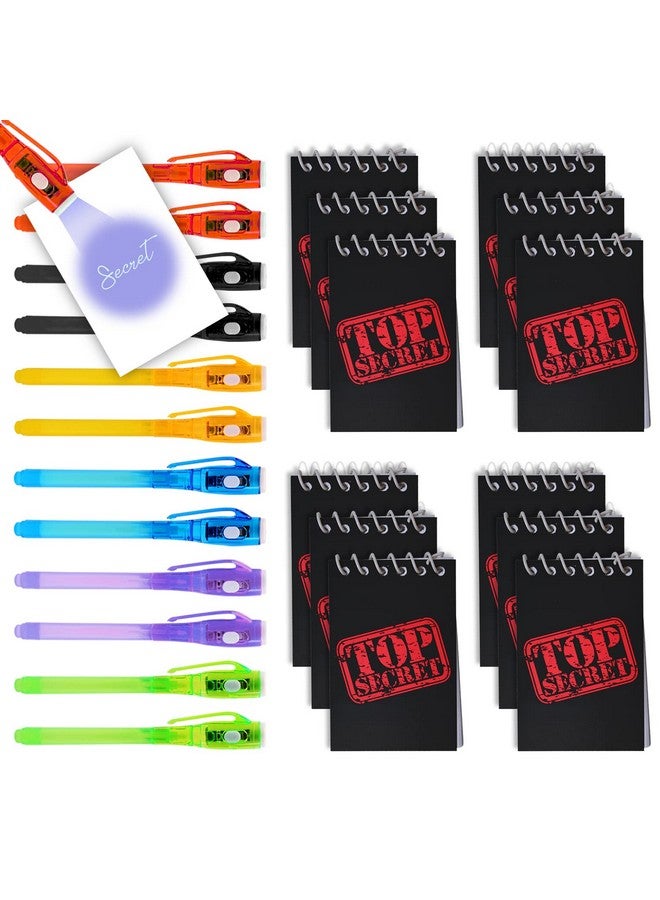 HeroFiber 12 Invisible Ink Pen With Uv Light And 12 Top Secret Notebook Set. Party Favors For Kids 8-12, Escape Room Party Favors, Goodie Bag Stuffers For Kids 8-12, Spy Party Favors - Image 1