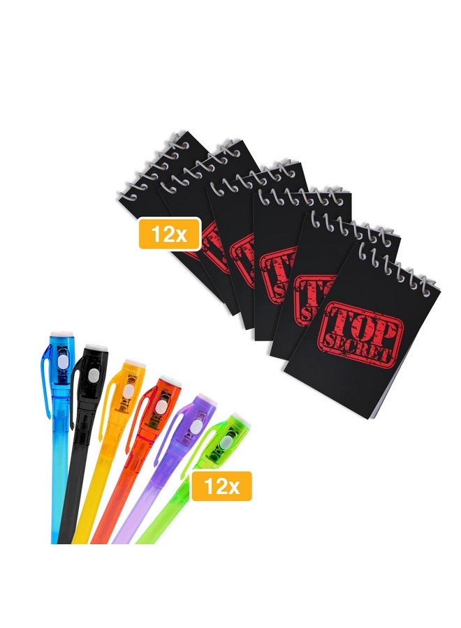 HeroFiber 12 Invisible Ink Pen With Uv Light And 12 Top Secret Notebook Set. Party Favors For Kids 8-12, Escape Room Party Favors, Goodie Bag Stuffers For Kids 8-12, Spy Party Favors - Image 2