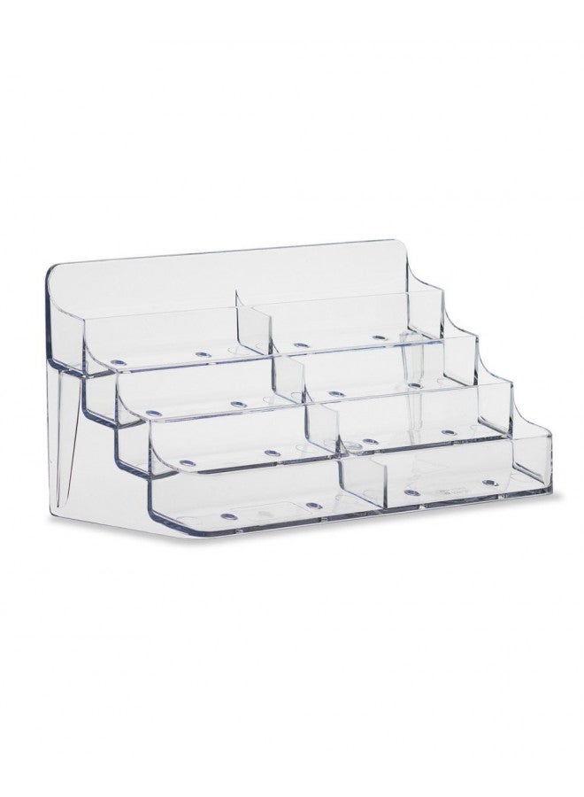 SOURCEONE.ORG 8 Pocket Desktop Clear Acrylic Business Card Holder