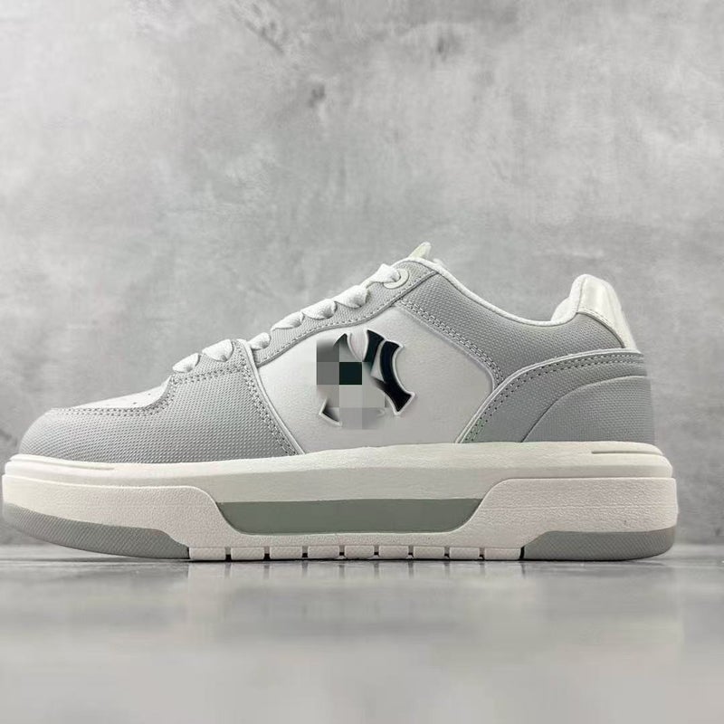 Wu Pin Pai Unisex Retro Skate Sneakers with Chunky Sole - Classic Monogram Design in White and Blue - Image 1