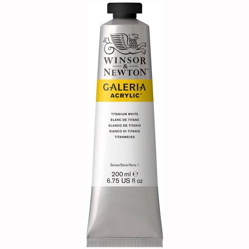 Winsor Newton Winsor & Newton Galeria Acrylic Color, 200ml (6.75-oz) Tube, Titanium White - Image 1