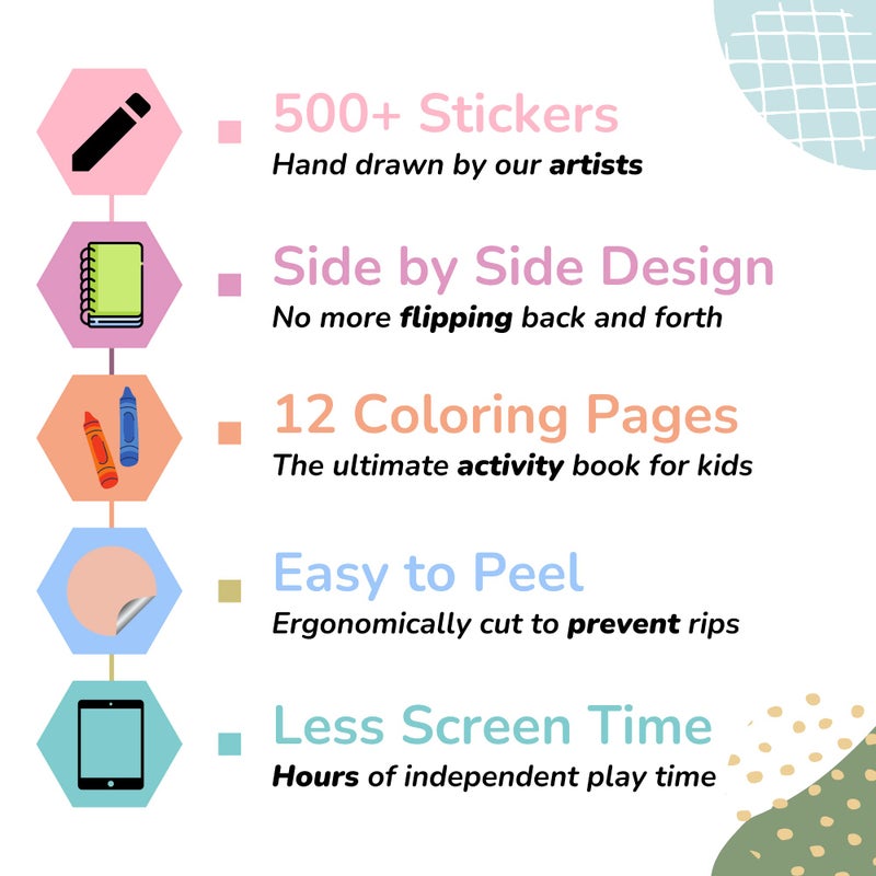CUPKIN All The Different Rooms Fashion Sticker + Coloring Book for Girls and Boys (500+ Stickers & 12 Scenes) by Cupkin - Side by Side Activity Book Design - Sticker + Coloring Books for Kids Ages 8-10 - Image 4