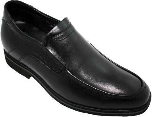 Calden Men's Invisible Height Increasing Elevator Dress Shoes - Black Premium Leather Slip-on Super Lightweight Formal Loafers - 2.8 Inches Taller - K312318 - Size 7.5 D(M) US - Image 1