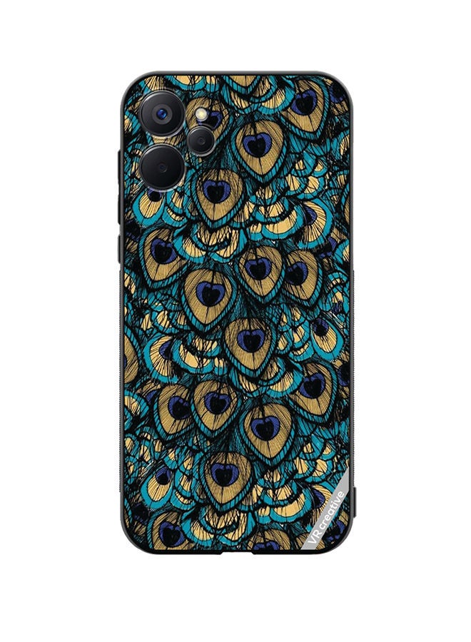 VR CREATIVE Protective Case Cover For Realme 9i 5G Mor Pankh Design Multicolour - Image 1