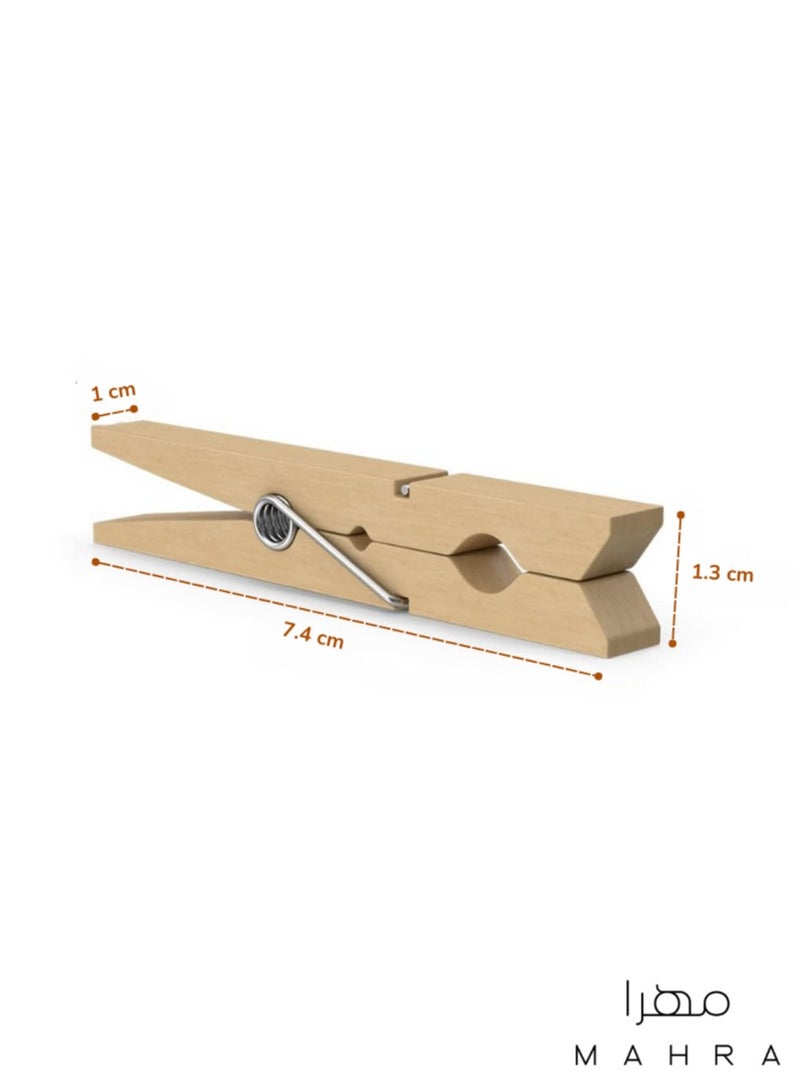 Pack of 100 | Wooden Clothespins | Durable Wood, Sturdy Spring, Versatile Clips for Laundry, Craft Projects, Home Organizing, Wedding Decor, and Daily Use.  - Image 2
