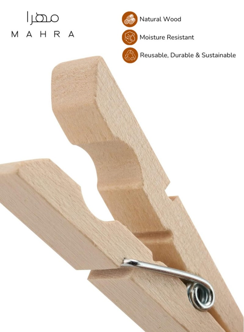 Pack of 100 | Wooden Clothespins | Durable Wood, Sturdy Spring, Versatile Clips for Laundry, Craft Projects, Home Organizing, Wedding Decor, and Daily Use.  - Image 5