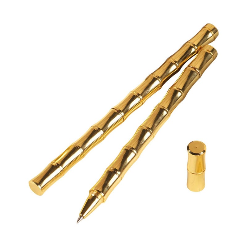 Electroplated Brass Gel Pens with Metal Barrel for Office and Student Use 2 Pack - Image 2