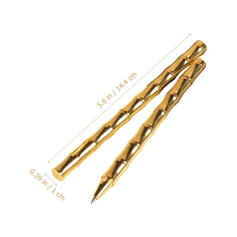 Electroplated Brass Gel Pens with Metal Barrel for Office and Student Use 2 Pack - Image 3