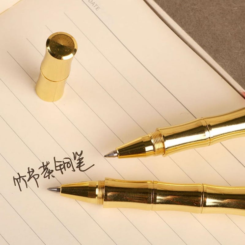 Electroplated Brass Gel Pens with Metal Barrel for Office and Student Use 2 Pack - Image 5