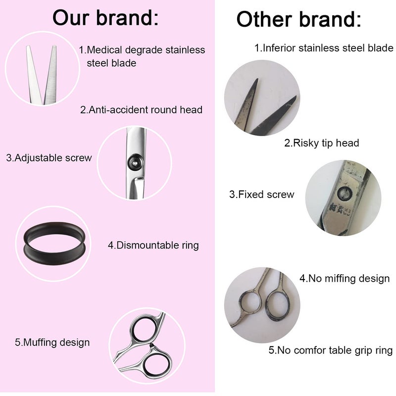 Fcysy Hair Cutting Scissors Thinning Shears- Fcysy Professional Barber Sharp Hair Scissors Hairdressing Shears Kit with Haircut Accessories in Leather Case for Cutting Styling Hair for Women Men Pet - Image 3