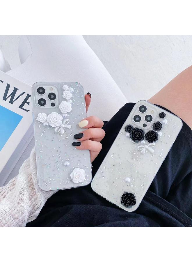 Zaboon Case For iPhone 12 mini 3D Pearl Bow Rose Glitter Epoxy TPU Phone Case - Image 5