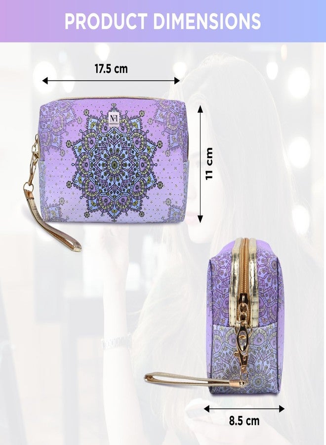NFI essentials Printed Makeup Pouch Cosmetic Pouch for Women Travel Pouch Stationery Pouch for Girls Vanity Case Jewellery Organisers Pouch for Ladies - Image 4