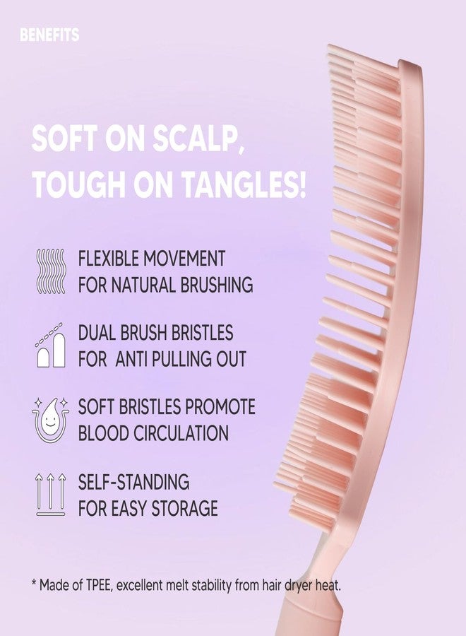 F3 Systems, Wavy Detangling Brush(Soft Bristles), Detangler Comb with Flexible Bristles, Remove Knots and Tangle, Scalp Massage, Wet & Dry Hair, Detangling Brush for Adult and Kids Hair, - Image 3