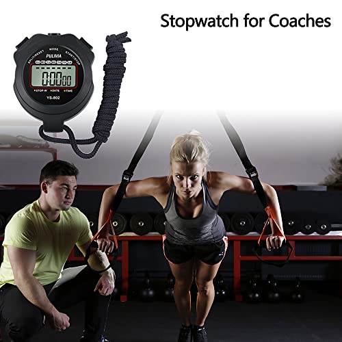PULIVIA Sports Stopwatch Timer, Single Lap Split Digital Stop Watch for Sports Kids Coaches Swimming Running, Black - Image 5