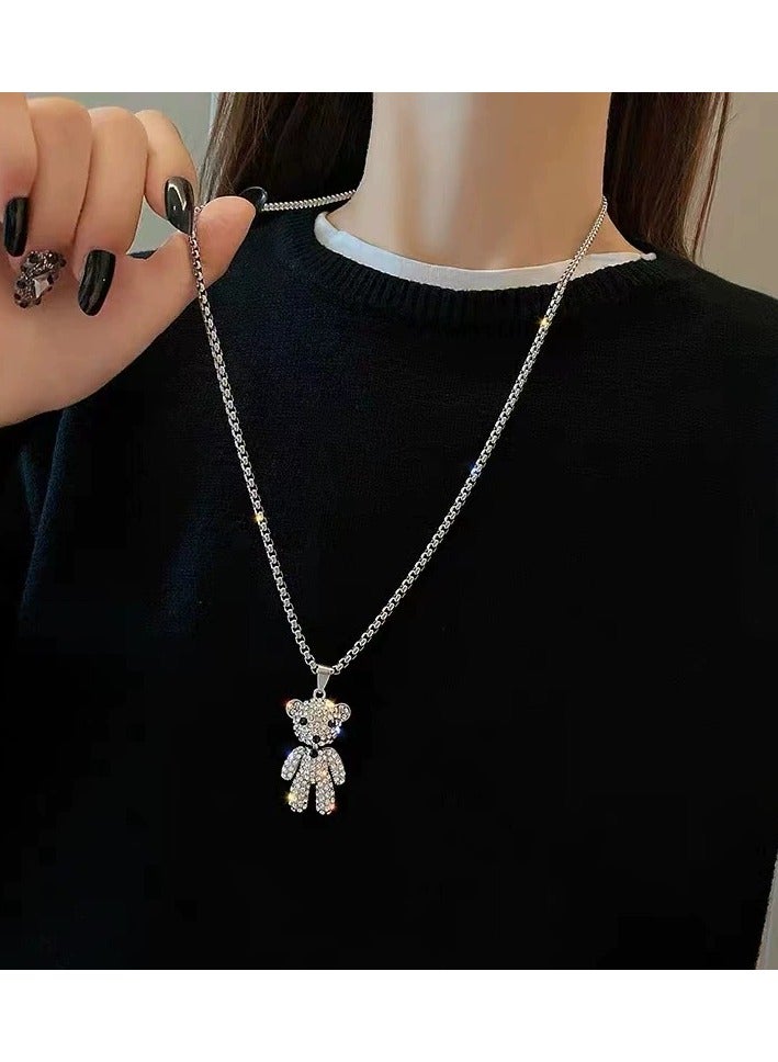 Goolsky Light Luxury Long Bear Pendant Necklace for Women – Indie Trendy Collarbone Chain, Versatile Sweater Layering Accessory  - Image 4