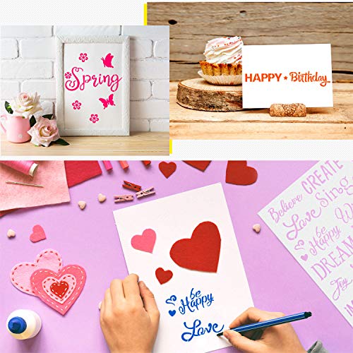 Zonon 3 Pieces Plastic Painting Stencils Inspirational Word Stencils 8 x 11 Inch Reusable Stencils Template for Painting on Wood, Fabric, Paper, Wall DIY Drawing Craft - Image 5