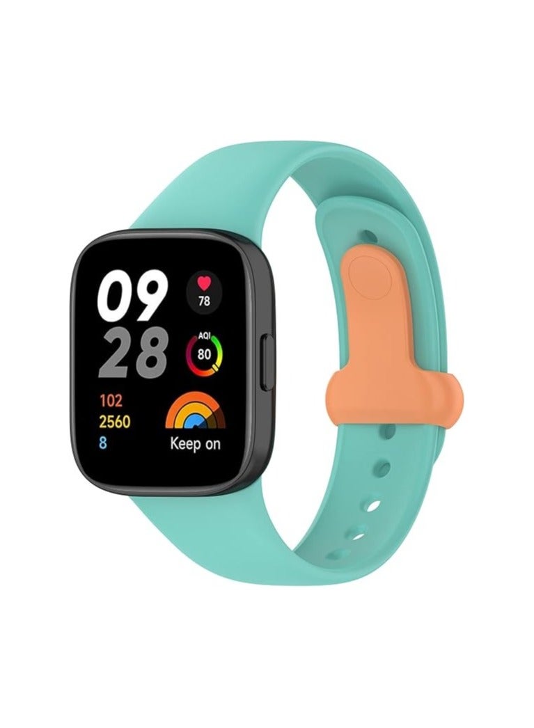 Strap for Xiaomi Redmi Watch 3 Strap, Silicone Watch Strap Buckles Sport Silicone Watch Band,Bracelet Replacement Wristband Wrist Strap (Teal Green) - Image 2