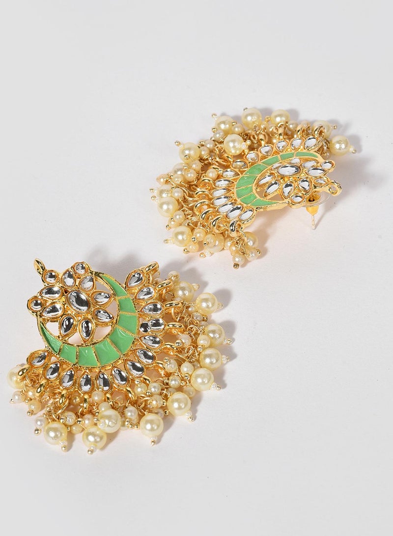 SOHI Green Pearls-Studded Artificial Jewellery Set - Image 5