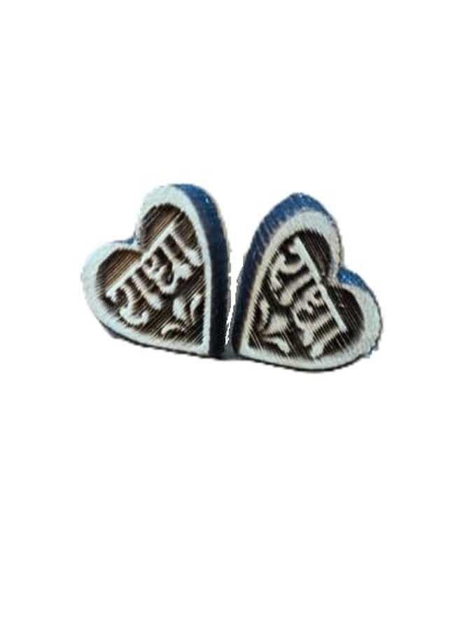 ISKCON VRINDAVAN Handmade Tulsi wood Earrings/Ear tops of different designs For Women- Made with real Tulsi wood (Flowery) - Image 2