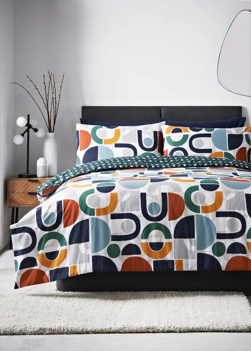 Matalan Multicolour Geometric Panel Duvet Set