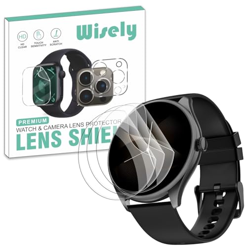 Wisely |3pcs| Screen Guard Protector For Noise Twist 2 Smartwatch |1.43"| Bubble Free, Easy installation kit, HD Clear, Full Cover - NoiseFit Twist 2 - Image 1