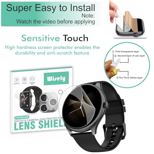 Wisely |3pcs| Screen Guard Protector For Noise Twist 2 Smartwatch |1.43"| Bubble Free, Easy installation kit, HD Clear, Full Cover - NoiseFit Twist 2 - Image 2