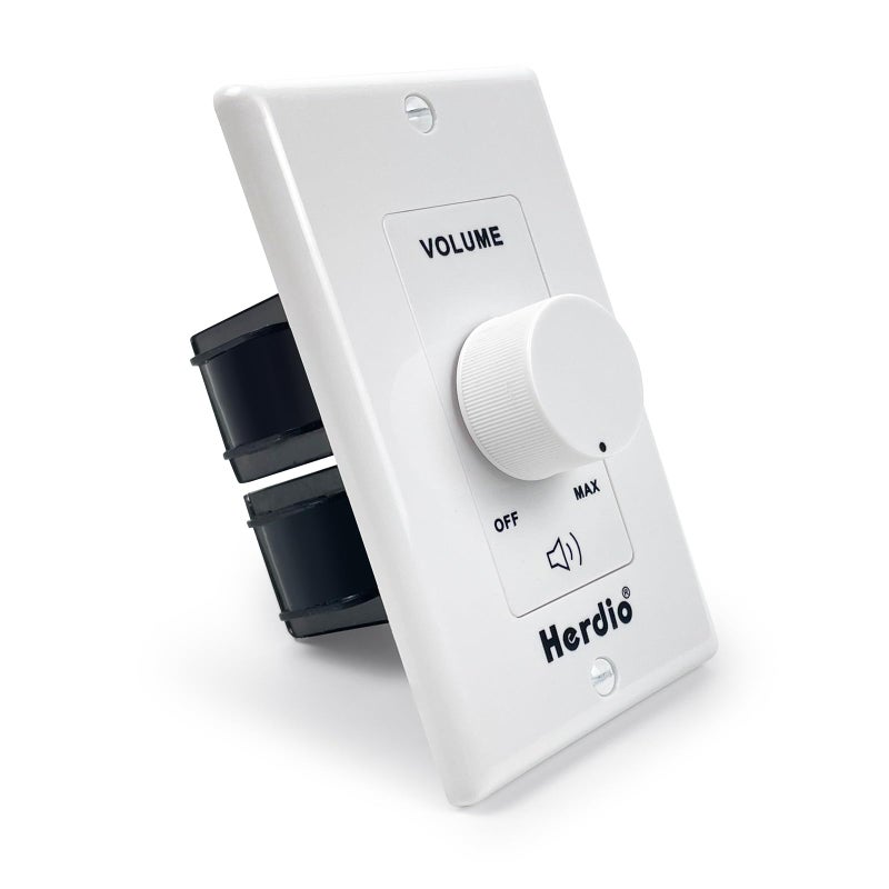 Herdio 100W Volume Control Knob for Speakers, Flush in Wall Volume Controller with 3 Independent Plate, Precise Sound Adjustment with 12-Position, Wide Compatibility for Home Audio Volume Adjustment - Image 1